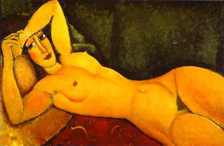 Amedeo Modigliani Reclining Nude with Left Arm Resting on Forehead